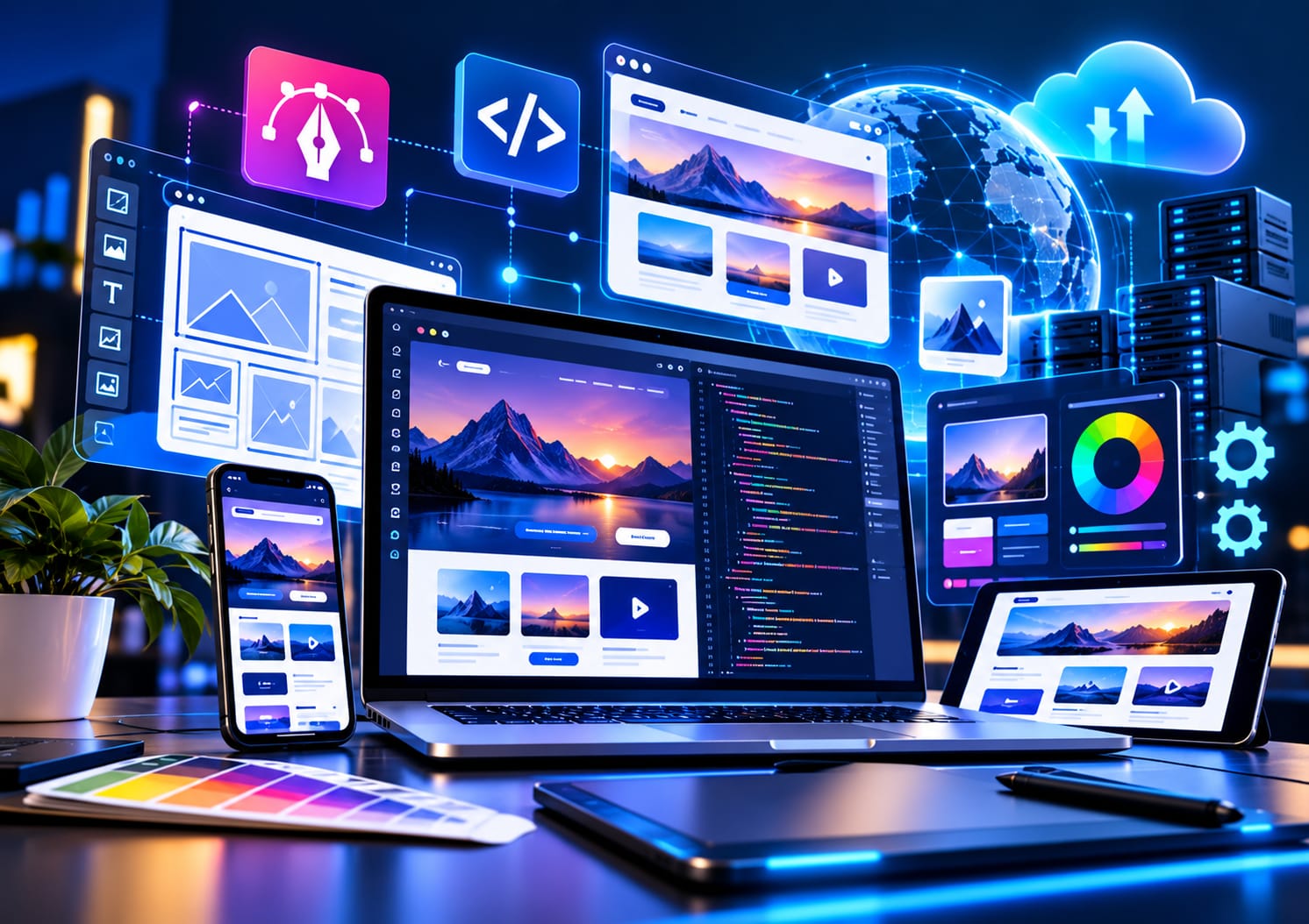Responsive website design and development across laptop, tablet and mobile screens